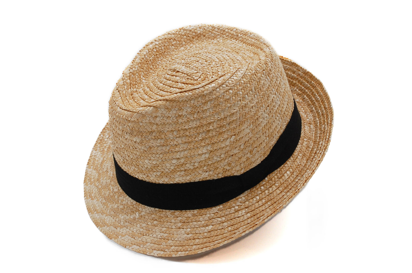 Trilby in paglia naturale di Firenze nastro gros grain