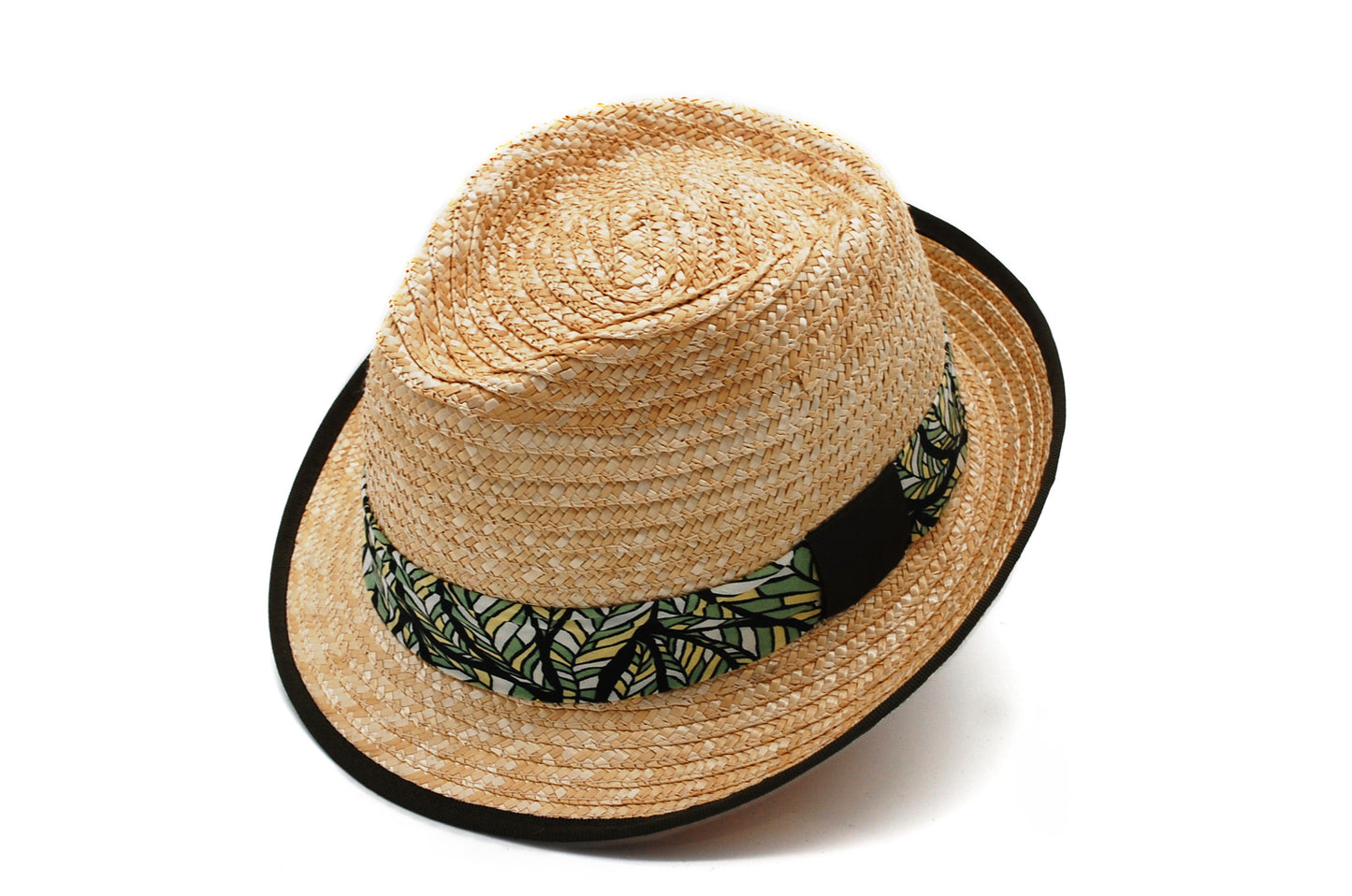 Trilby in paglia di Firenze naturale fascia tessuto