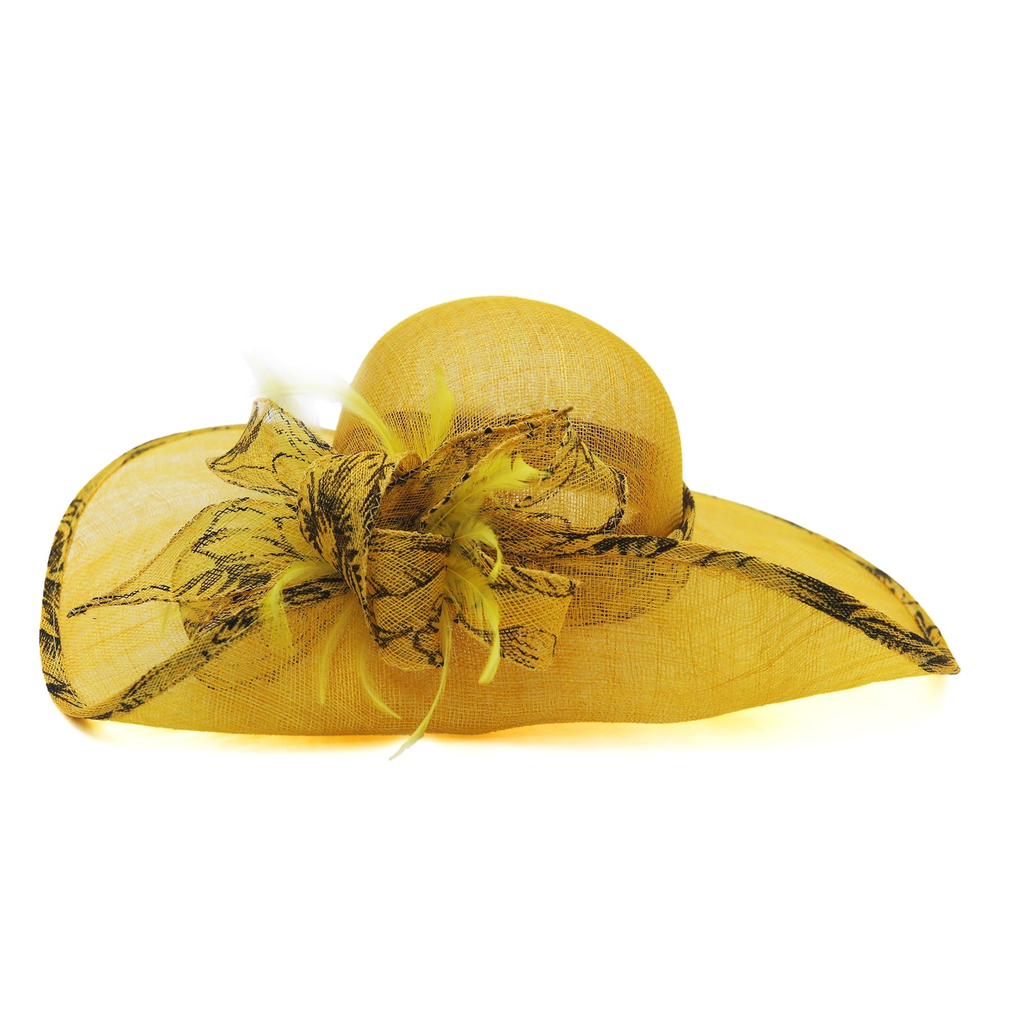 Cappello da cerimonia in Sisal, la Pamela in giallo