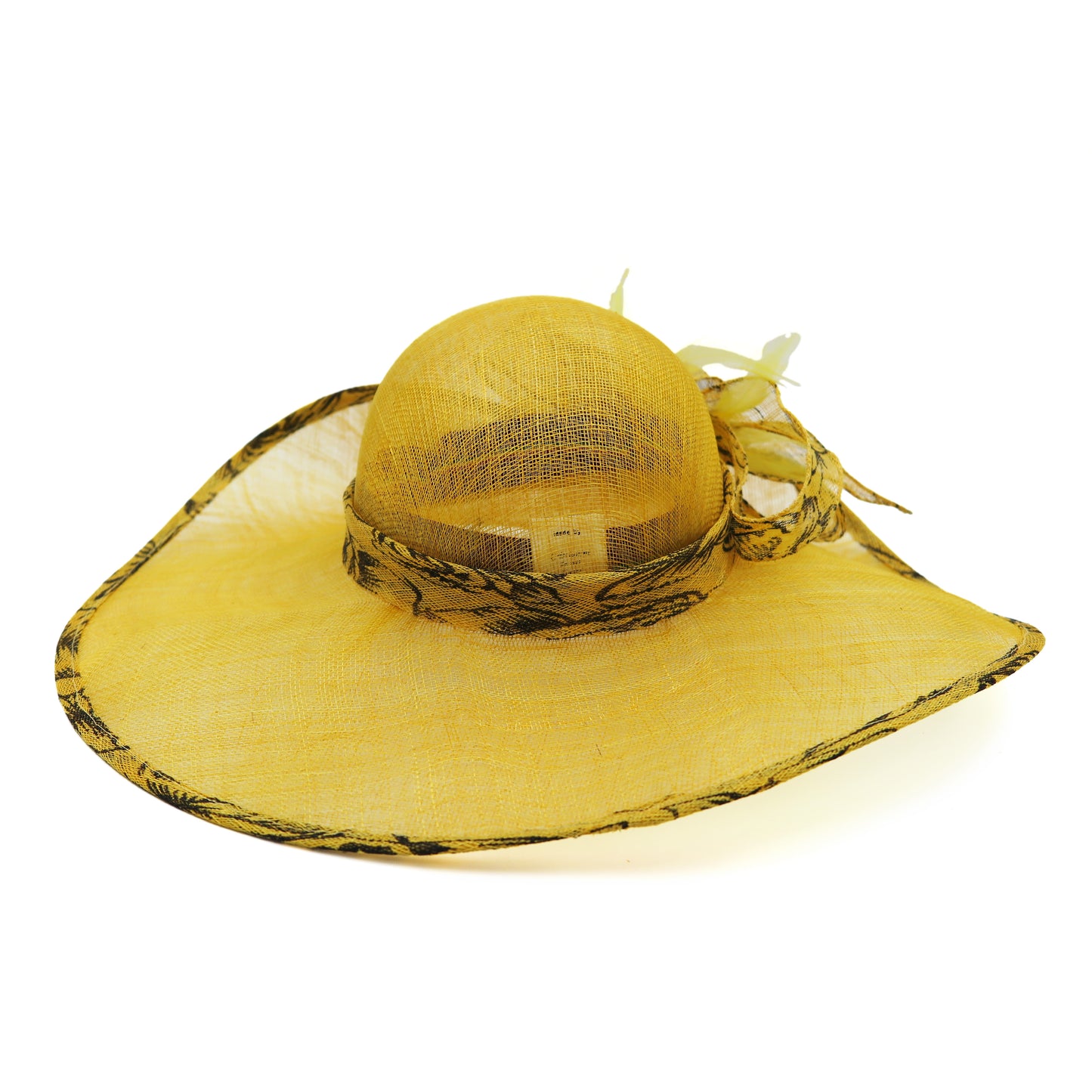 Cappello da cerimonia in Sisal, la Pamela in giallo